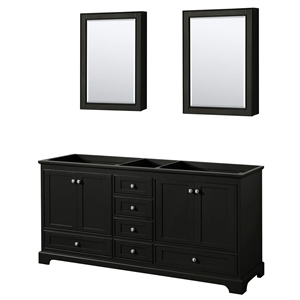 Wyndham Collection Deborah 72&quot No Sinks Wood Double Bathroom Vanity in Espresso