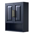 Wyndham Collection Daria Wood Wall-Mounted Storage Cabinet in Blue/Gold