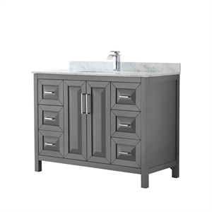 Wyndham Collection Daria 48&quot No Mirror Wood Single Bathroom Vanity in Gray