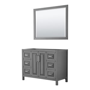 Wyndham Collection Daria 48&quot No Sink Wood Single Bathroom Vanity in Gray/Chrome