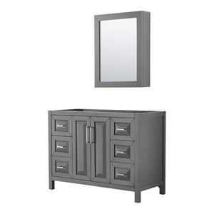 Wyndham Collection Daria 48&quot No-Sink Wood Single Bathroom Vanity in Gray/Chrome