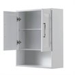 Wyndham Collection Daria Wood Wall-Mounted Storage Cabinet in White/Chrome