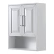 Wyndham Collection Daria Wood Wall-Mounted Storage Cabinet in White/Chrome