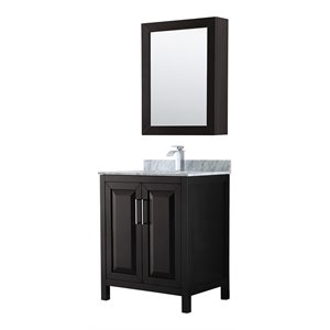 Wyndham Collection Daria 30&quot Cabinet Wood Single Bathroom Vanity in Espresso