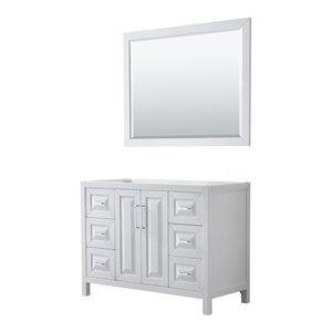 Wyndham Collection Daria 48&quot No Sink Wood Single Bathroom Vanity in White/Chrome