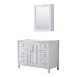 Wyndham Collection Daria 48&quot No-Sink Wood Single Bathroom Vanity in White/Chrome