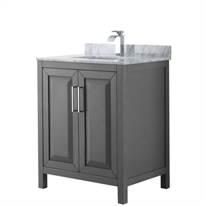 Wyndham Collection Daria 30&quot No Mirror Wood Single Bathroom Vanity in Dark Gray