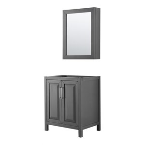 Wyndham Collection Daria 30&quot No-Sink Wood Single Bathroom Vanity in Gray/Chrome