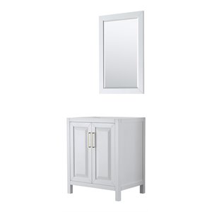 Wyndham Collection Daria 30&quot No Sink Wood Single Bathroom Vanity in White/Gold