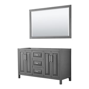 Wyndham Collection Daria 60&quot No Sink Wood Double Bathroom Vanity in Chrome/Gray