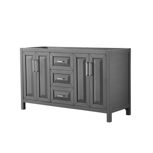 Wyndham Collection Daria 60&quot No-Sink Wood Double Bathroom Vanity in Chrome/Gray