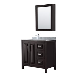 Wyndham Collection Daria 36&quot Cabinet Wood Single Bathroom Vanity in Espresso