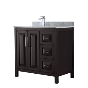 Wyndham Collection Daria 36&quot No Mirror Wood Single Bathroom Vanity in Espresso