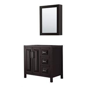 Wyndham Collection Daria 36&quot No-Sink Wood Single Bathroom Vanity in Espresso