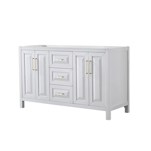Wyndham Collection Daria 60&quot No-Sink Wood Double Bathroom Vanity in Gold/White