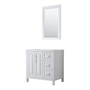 Wyndham Collection Daria 36&quot No Sink Wood Single Bathroom Vanity in White/Chrome