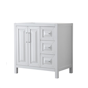 Wyndham Collection Daria 36&quot Wood Single Bathroom Vanity in White/Chrome