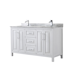 Wyndham Collection Daria 60&quot No Mirror Wood Double Bathroom Vanity in White