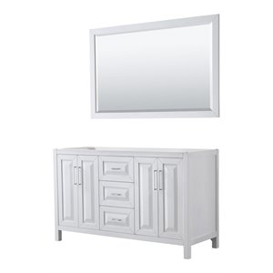Wyndham Collection Daria 60&quot No Sink Wood Double Bathroom Vanity in Chrome/White