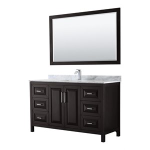 Wyndham Collection Daria 60&quot Square Sink Wood Single Bathroom Vanity in Espresso