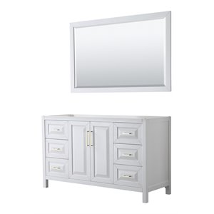 Wyndham Collection Daria 60&quot No Sink Wood Single Bathroom Vanity in White/Gold