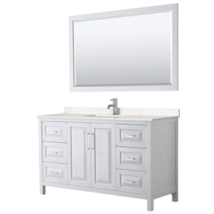 Wyndham Collection Daria 60&quot Square Sink Wood Single Bathroom Vanity in White