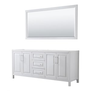 Wyndham Collection Daria 80&quot No Sink Wood Double Bathroom Vanity in Chrome/White