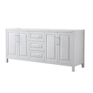 Wyndham Collection Daria 80&quot No-Sink Wood Double Bathroom Vanity in Chrome/White