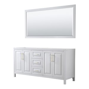 Wyndham Collection Daria 72&quot No Sink Wood Double Bathroom Vanity in Gold/White
