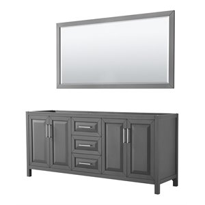 Wyndham Collection Daria 80&quot No Sink Wood Double Bathroom Vanity in Chrome/Gray