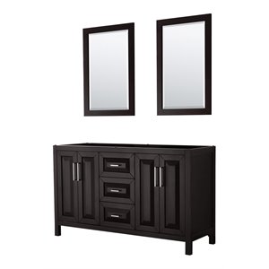 Wyndham Collection Daria 60&quot No Sink Wood Double Bathroom Vanity in Espresso