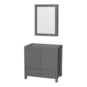 Wyndham Collection Sheffield 35&quot Wood & Metal Single Bathroom Vanity in Gray