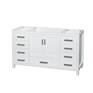Wyndham Collection Sheffield 59&quot No Mirror Wood Single Bathroom Vanity in White