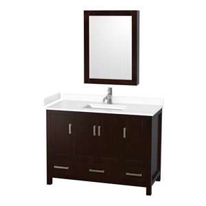 Wyndham Collection Sheffield 48&quot Cabinet Wood Single Bathroom Vanity in Espresso