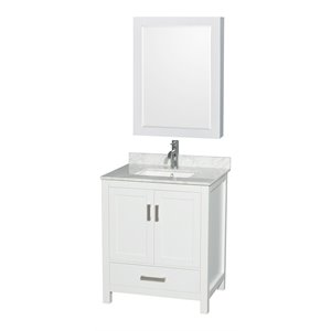 Wyndham Collection Sheffield 30&quot Cabinet Wood Single Bathroom Vanity in White