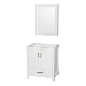 Wyndham Collection Sheffield 29&quot Cabinet Wood Single Bathroom Vanity in White