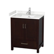 Wyndham Collection Sheffield 30 Inch Wood Single Bathroom Vanity in Espresso