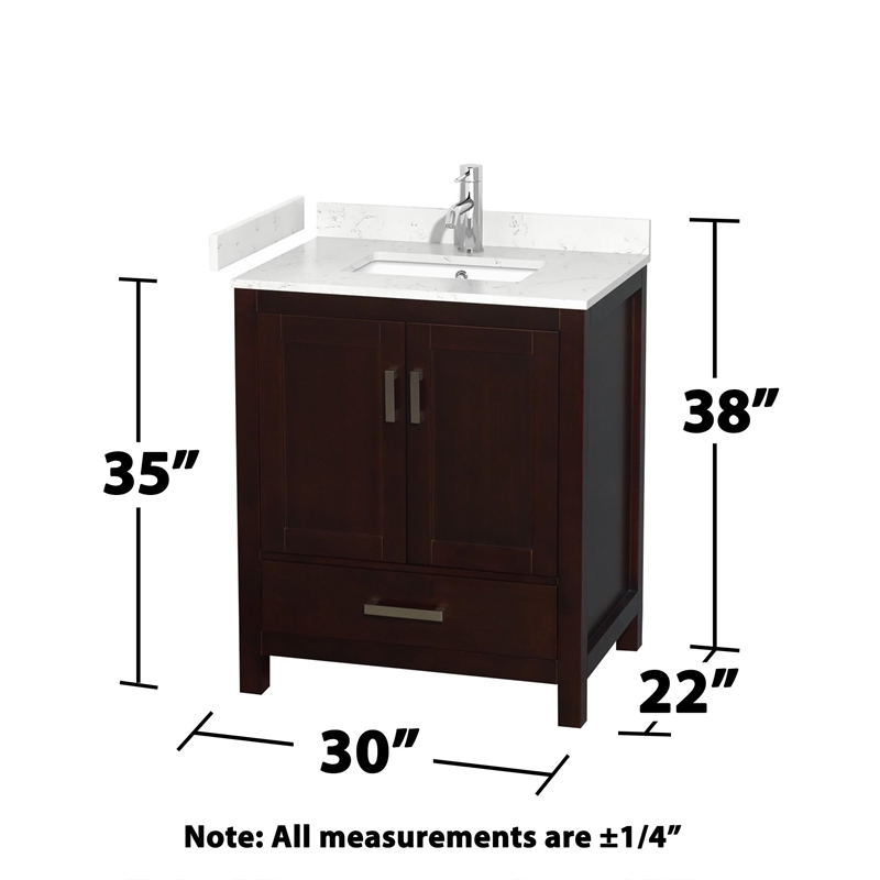 Wyndham Collection Sheffield 30 Inch Wood Single Bathroom Vanity in Espresso