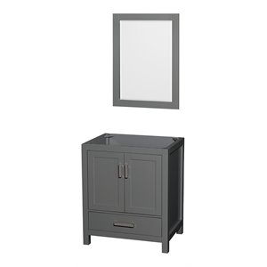 Wyndham Collection Sheffield 29&quot Wood Single Bathroom Vanity in Dark Gray