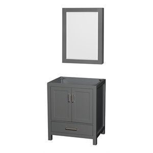 Wyndham Collection Sheffield 29&quot No-Sink Wood Single Bathroom Vanity in Gray