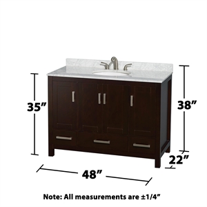 Wyndham Collection Sheffield 48&quot Wood Single Bathroom Vanity in Espresso/Chrome