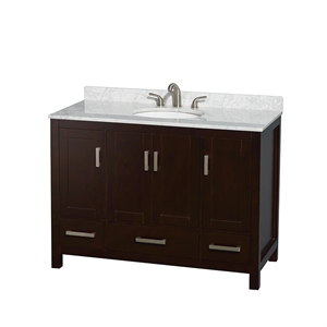 Wyndham Collection Sheffield 48&quot Metal Single Bathroom Vanity in Espresso/Chrome