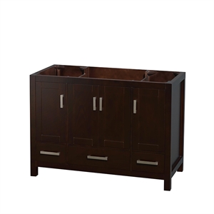 Wyndham Collection Sheffield 47&quot Solid Wood Single Bathroom Vanity in Espresso