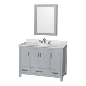 Wyndham Collection Sheffield 48&quot Wood Single Bathroom Vanity in Chrome/Gray
