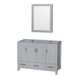 Wyndham Collection Sheffield 47&quot Cabinet Wood Single Bathroom Vanity in Gray