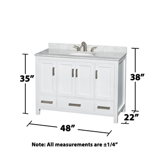 Wyndham Collection Sheffield 48&quot Wood Single Bathroom Vanity in Chrome/White