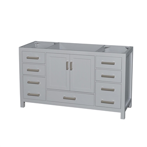 Wyndham Collection Sheffield 59&quot Solid Wood Single Bathroom Vanity in Gray
