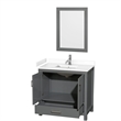 Wyndham Collection Sheffield 36 Inch Wood Single Bathroom Vanity in Dark Gray