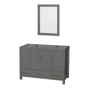 Wyndham Collection Sheffield 47&quot Wood Single Bathroom Vanity in Dark Gray