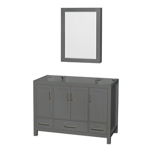 Wyndham Collection Sheffield 47&quot Metal Single Bathroom Vanity in Dark Gray